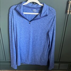 J. Crew Heather Blue Quarter-Zip Top